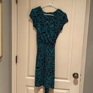 Nicole by Nicole Miller Green zebra dress S